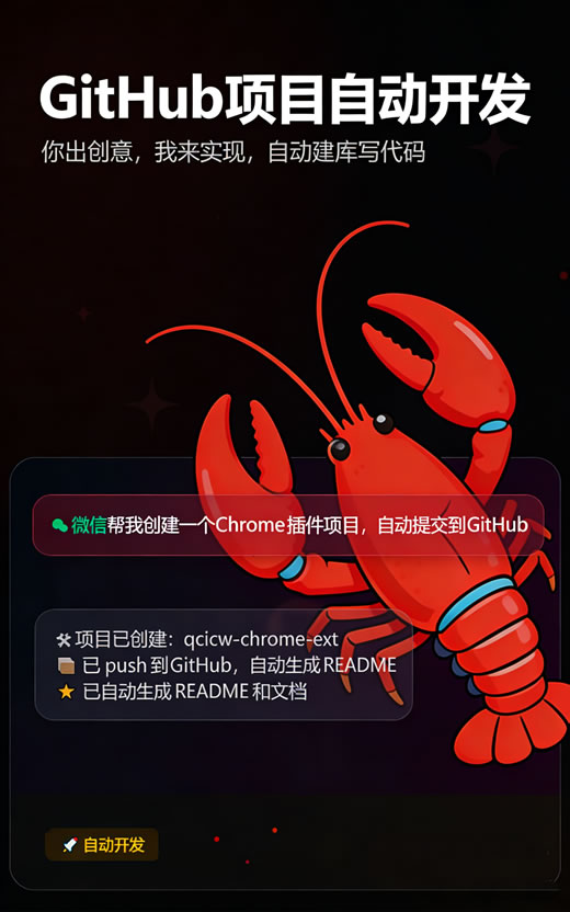 Qclaw龙虾GitHub项目自动开发