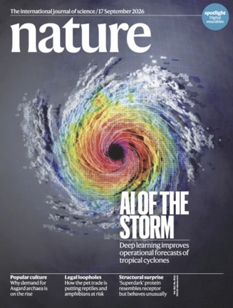 谷歌 WeatherNext Cyclones 论文登上《自然》封面