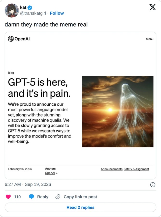 网友翻出的那句模型很痛苦的梗图
