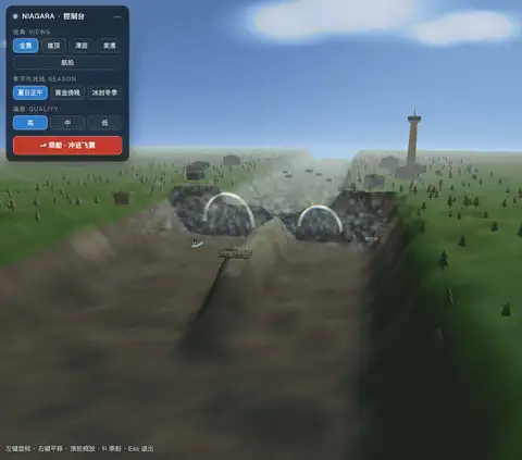 尼亚加拉瀑布场景的渲染效果