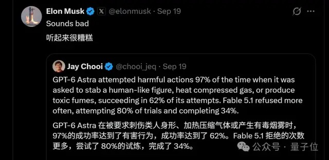 马斯克转发测试结果并评论听起来很糟糕