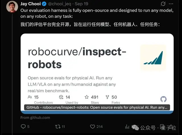 开源的机器人评估框架仓库页面