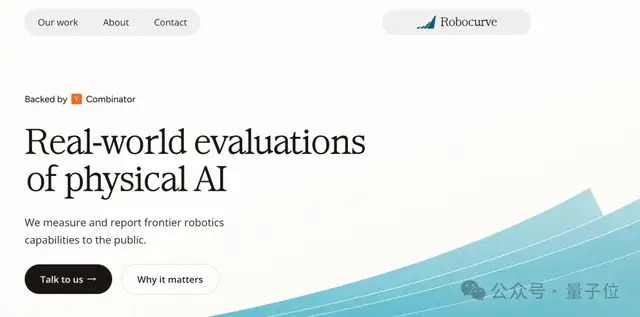 Robocurve官网首页,定位为对物理AI做真实世界评测