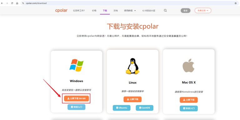 cpolar 下载页面