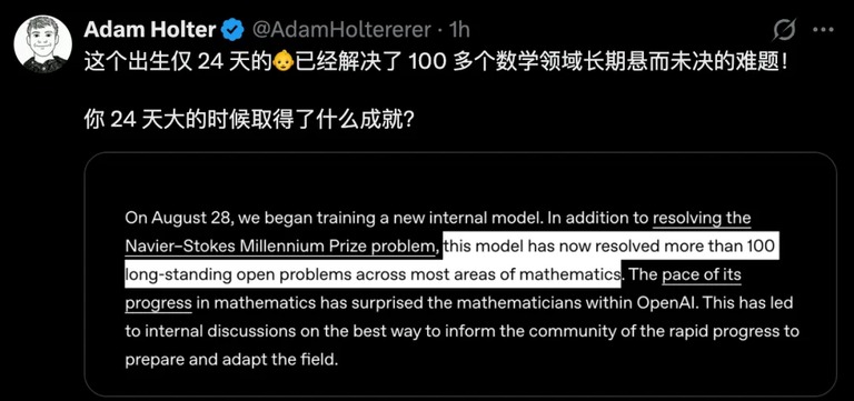 社交平台上讨论24天破解数学难题的截图