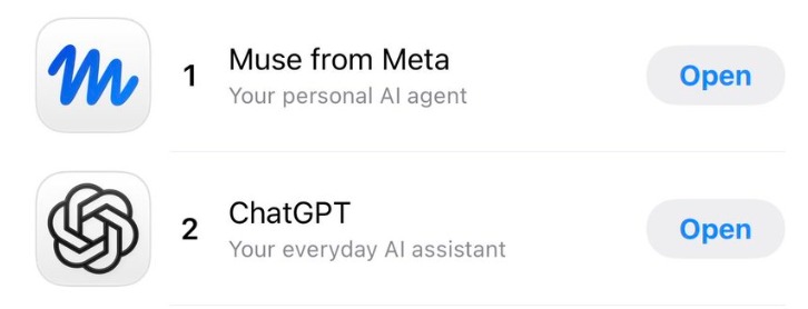 Muse 与 ChatGPT 的官方对比图