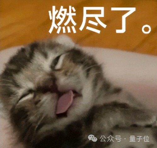 画面上打出「燃尽了」三字