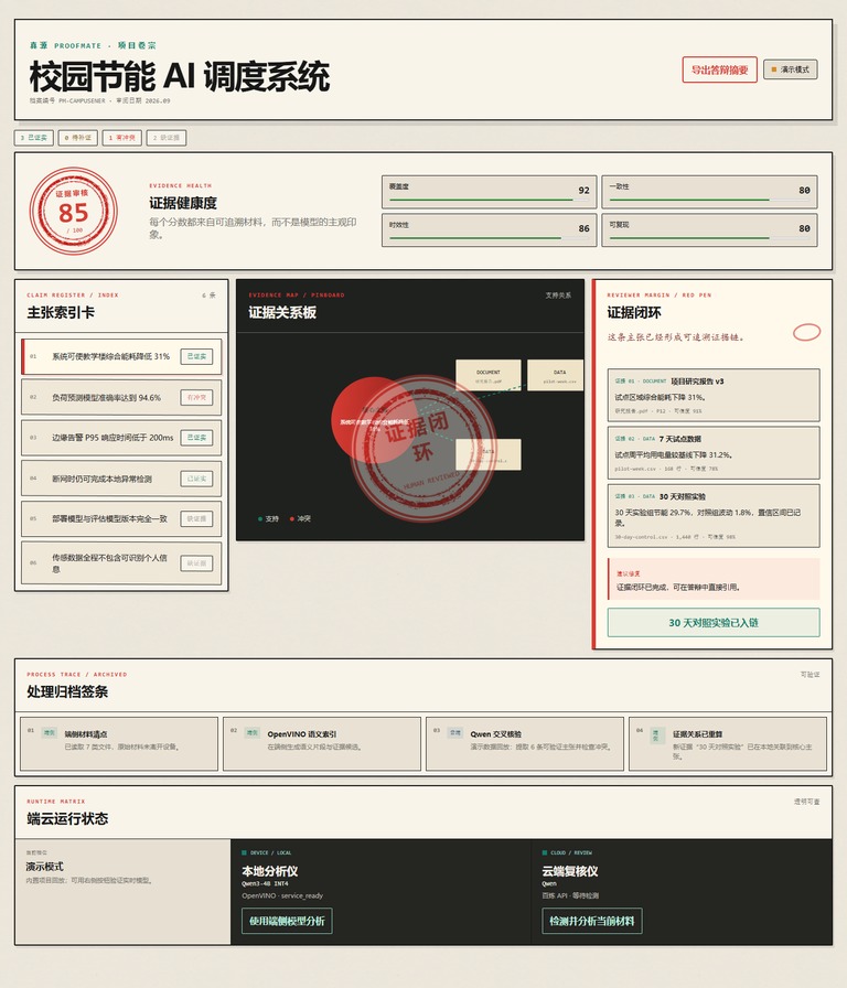 真源 ProofMate 项目总览与证据健康度