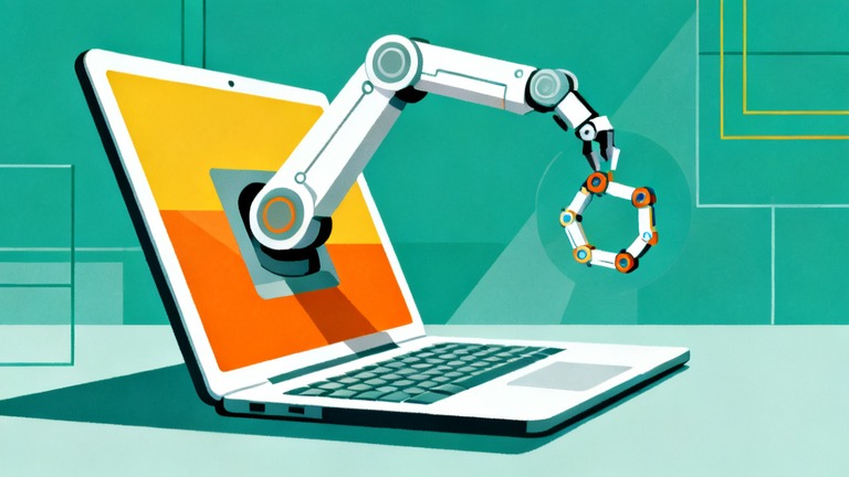 AI 生成的示意图:机械臂在组装更小的机械臂