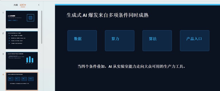 生成的演示页