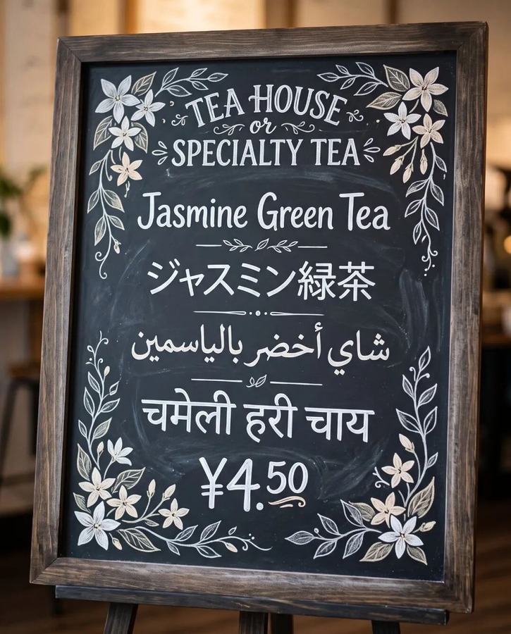 生成的茶馆菜单板。