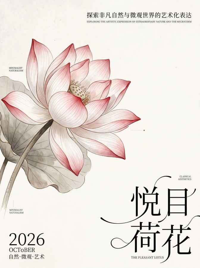 荷花题材海报。