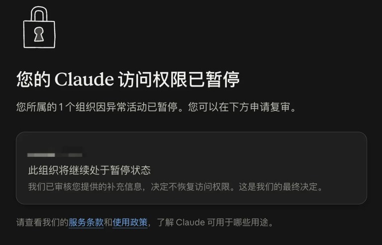 申诉结果页面截图