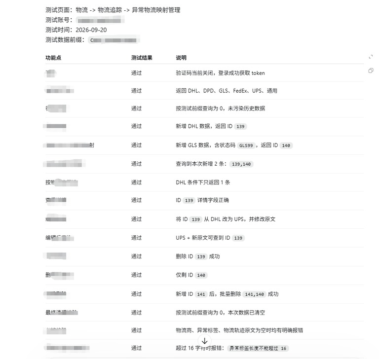 功能测试报告截图