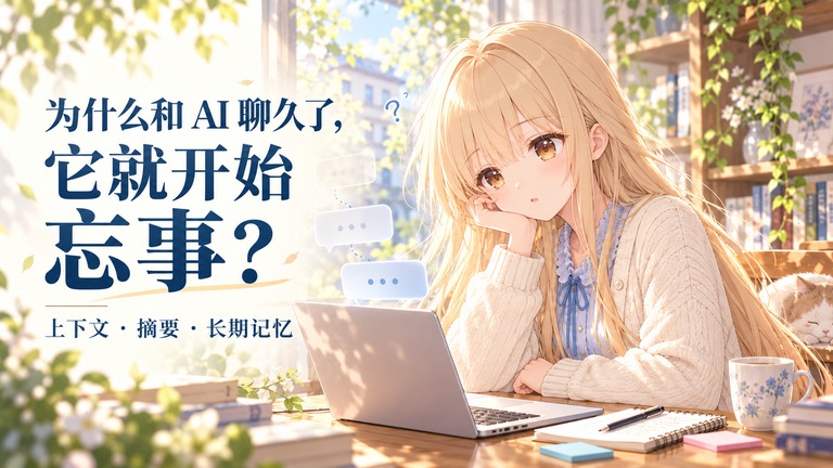 AI 忘事 上下文 摘要 长期记忆 示意图