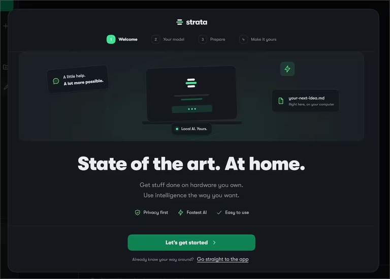 Strata 首次启动的欢迎页