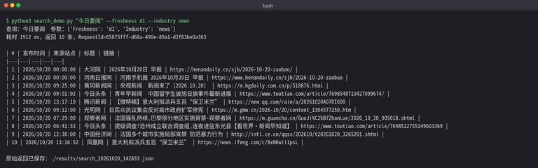 查询结果
